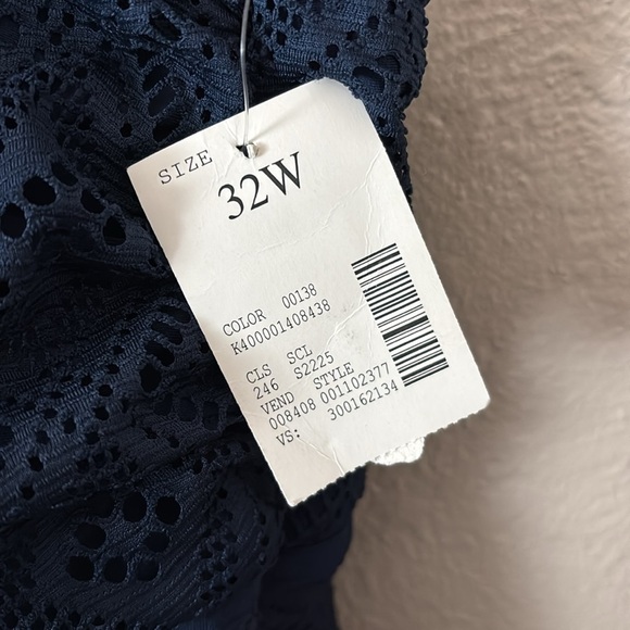Catherine’s Lace Tankini Swim Top Women’s Plus Size 32W Navy Blue 5X NWT - Picture 3 of 9
